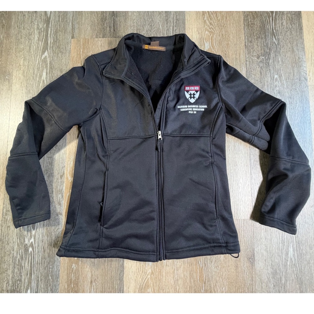 Harriton Harvard Business School Jacket Women Small Black Softshell Full Zip